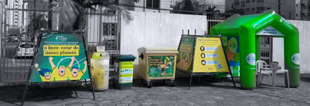 uma imagem do pev do Recicla Junto, que fica situado no estádio heriberto hülse, em Cricicúma, Santa Catarina