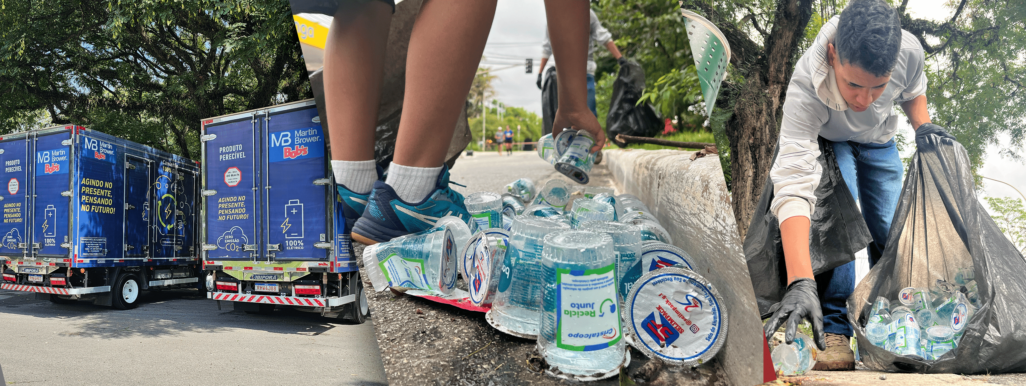 Caminhões, copos e reciclagem na maratona internacional sp